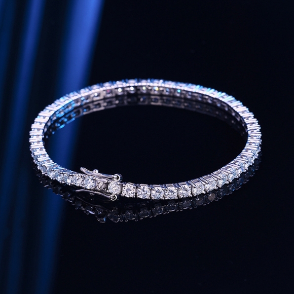 18k gold diamond tennis bracelet - Picture 2 of 11